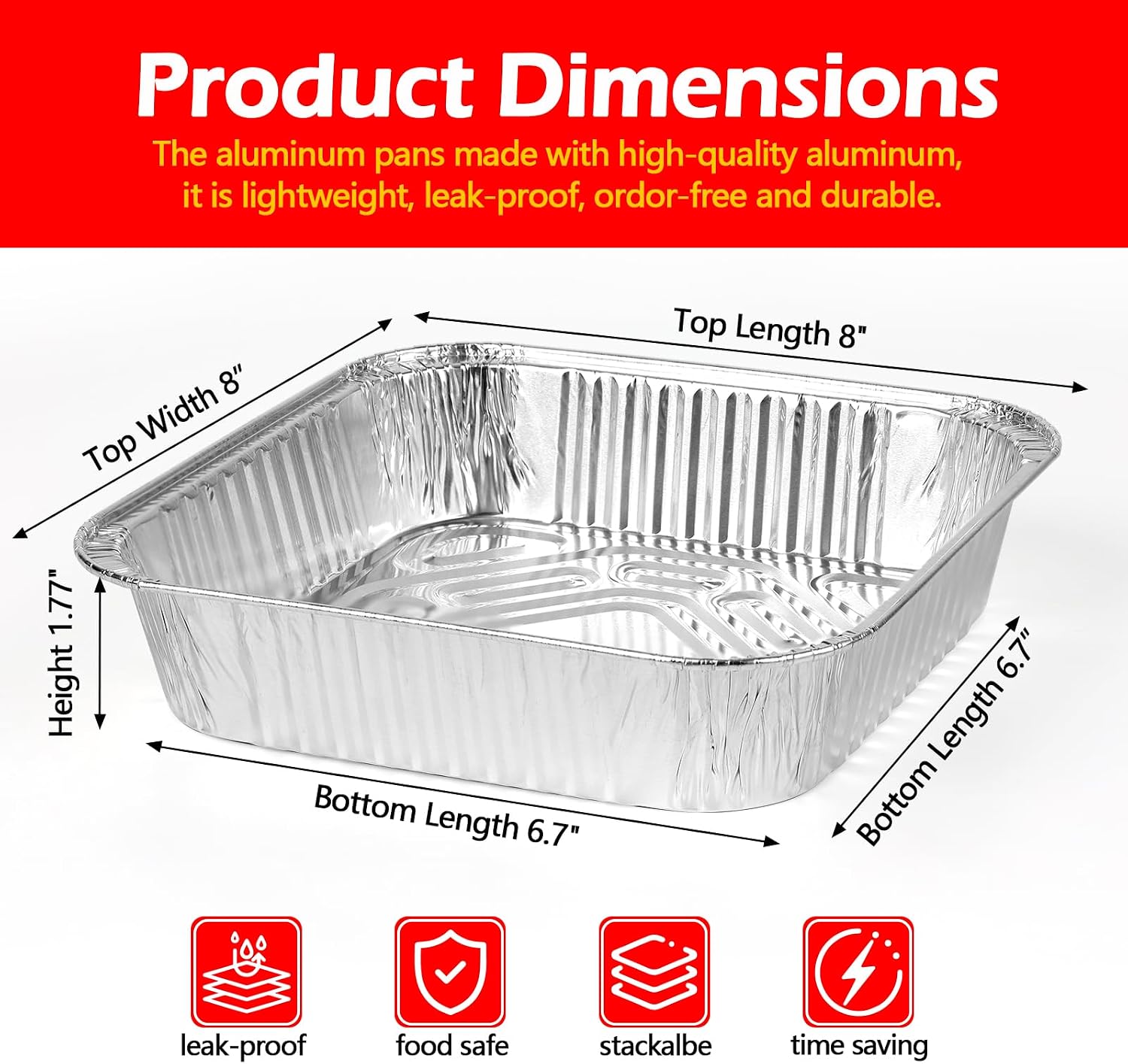 8x8 cm boyutlarında, alüminyum - Meal Prep Or Prep Meal incelemesi ve fiyatı