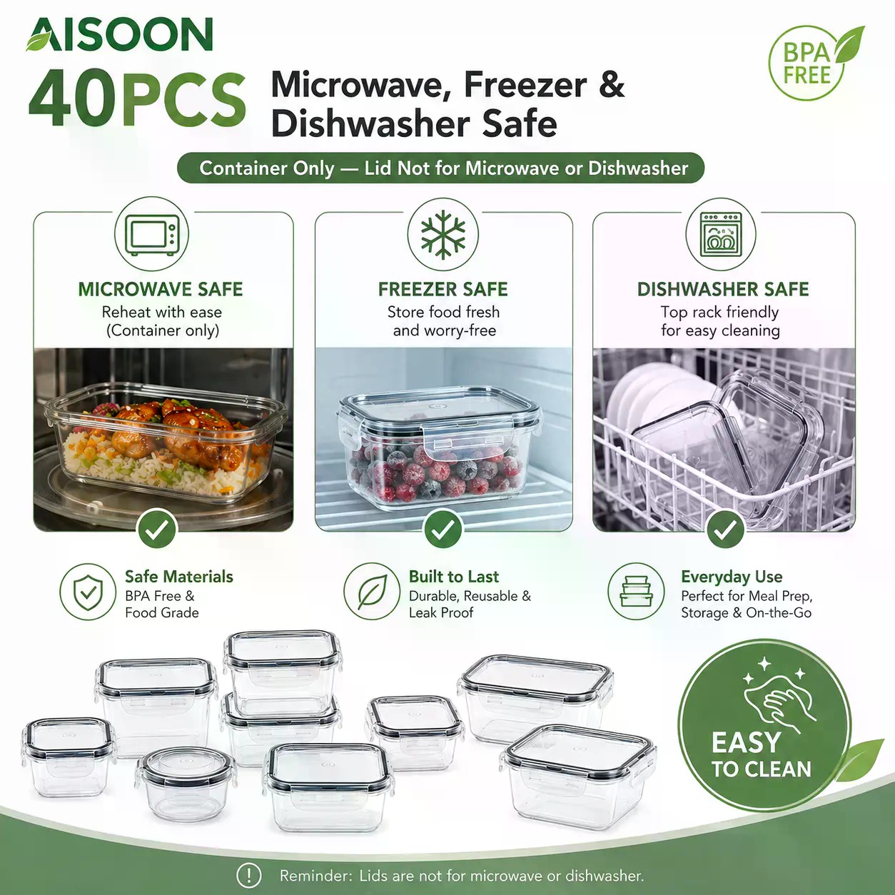 40 Parça Ekstra Büyük 85oz Sil - Meal Prep Bowl incelemesi ve fiyatı